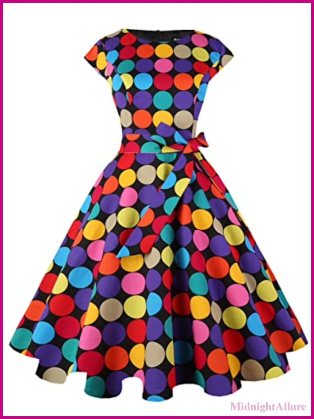 Vintage 1950s Cocktail Party Dress Cap Sleeve Boat Neck A-Line